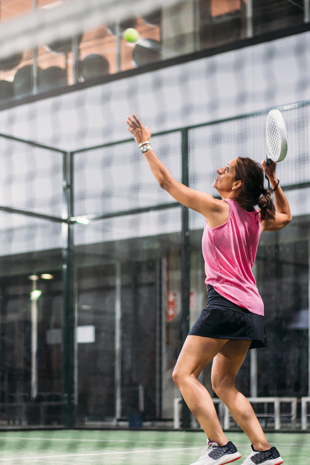 woman playing padel